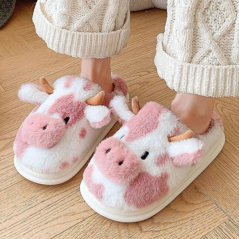 Moo Slips - 🐮Cute Cow Design 💞Cozy & Soft 👣Perfect Fit
