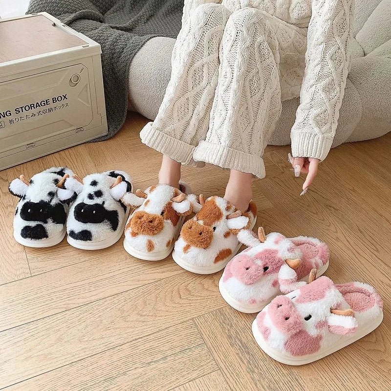 Moo Slips - 🐮Cute Cow Design  💞Cozy & Soft  👣Perfect Fit