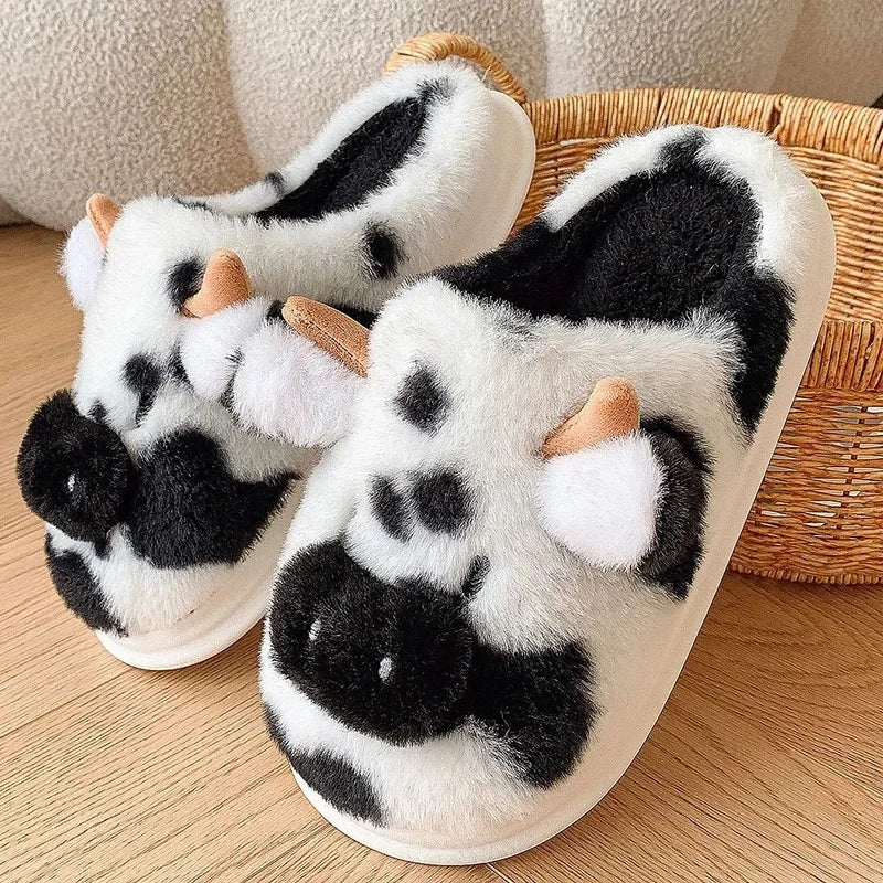 Moo Slips - 🐮Cute Cow Design  💞Cozy & Soft  👣Perfect Fit