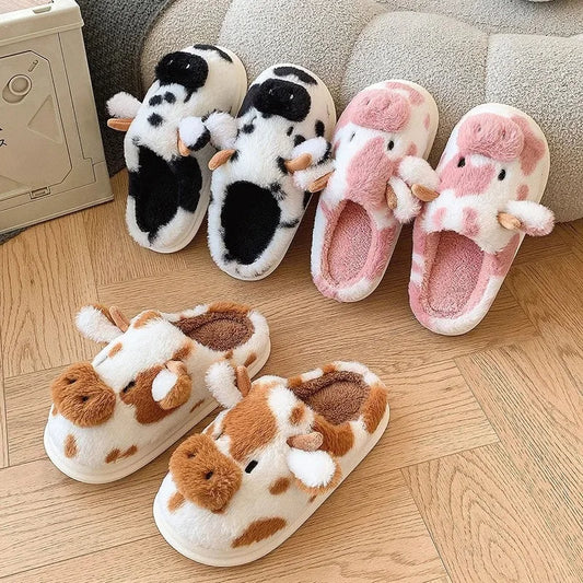 Moo Slips - 🐮Cute Cow Design  💞Cozy & Soft  👣Perfect Fit