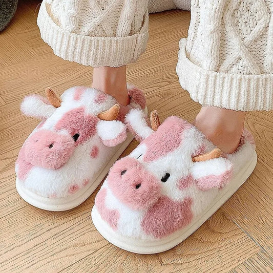 Moo Slips - 🐮Cute Cow Design  💞Cozy & Soft  👣Perfect Fit