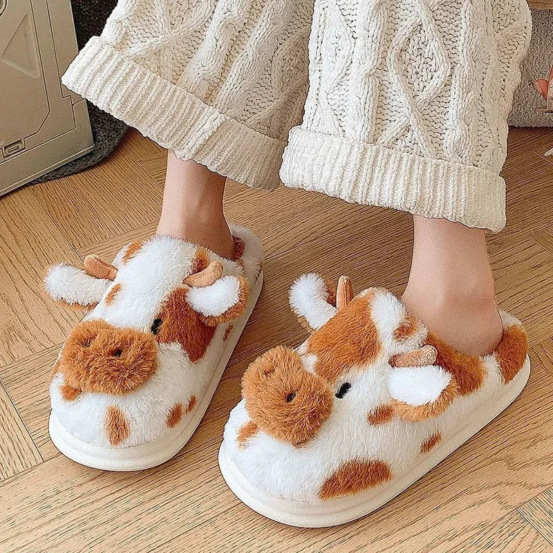 Moo Slips - 🐮Cute Cow Design  💞Cozy & Soft  👣Perfect Fit